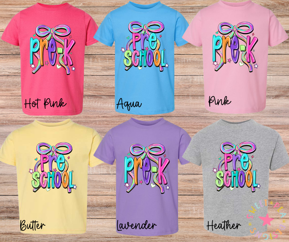 Pre-K or Preschool Bow Tees