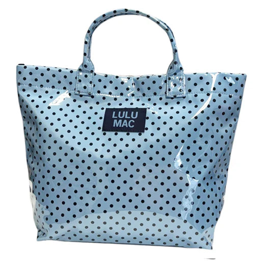 LM-BG-1003 TOTE BAG LIGHT BLUE/NAVY DOT