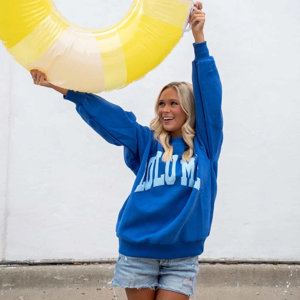 LM-SW-1007 Royal/Light Blue Puff Sweatshirt