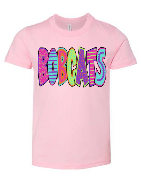 Bobcat Multi Color Bubble Letters