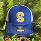 Single Letter 3D Puff Embroidery Hat (Gold/White)