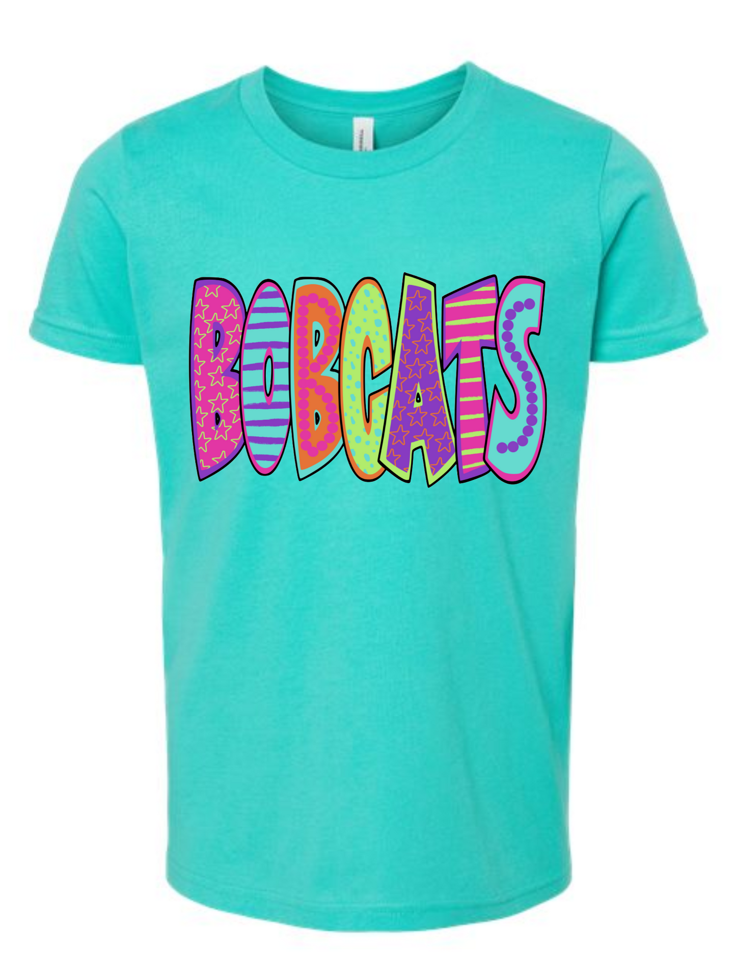 Bobcat Multi Color Bubble Letters