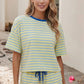Striped Boxy Tee Short Set