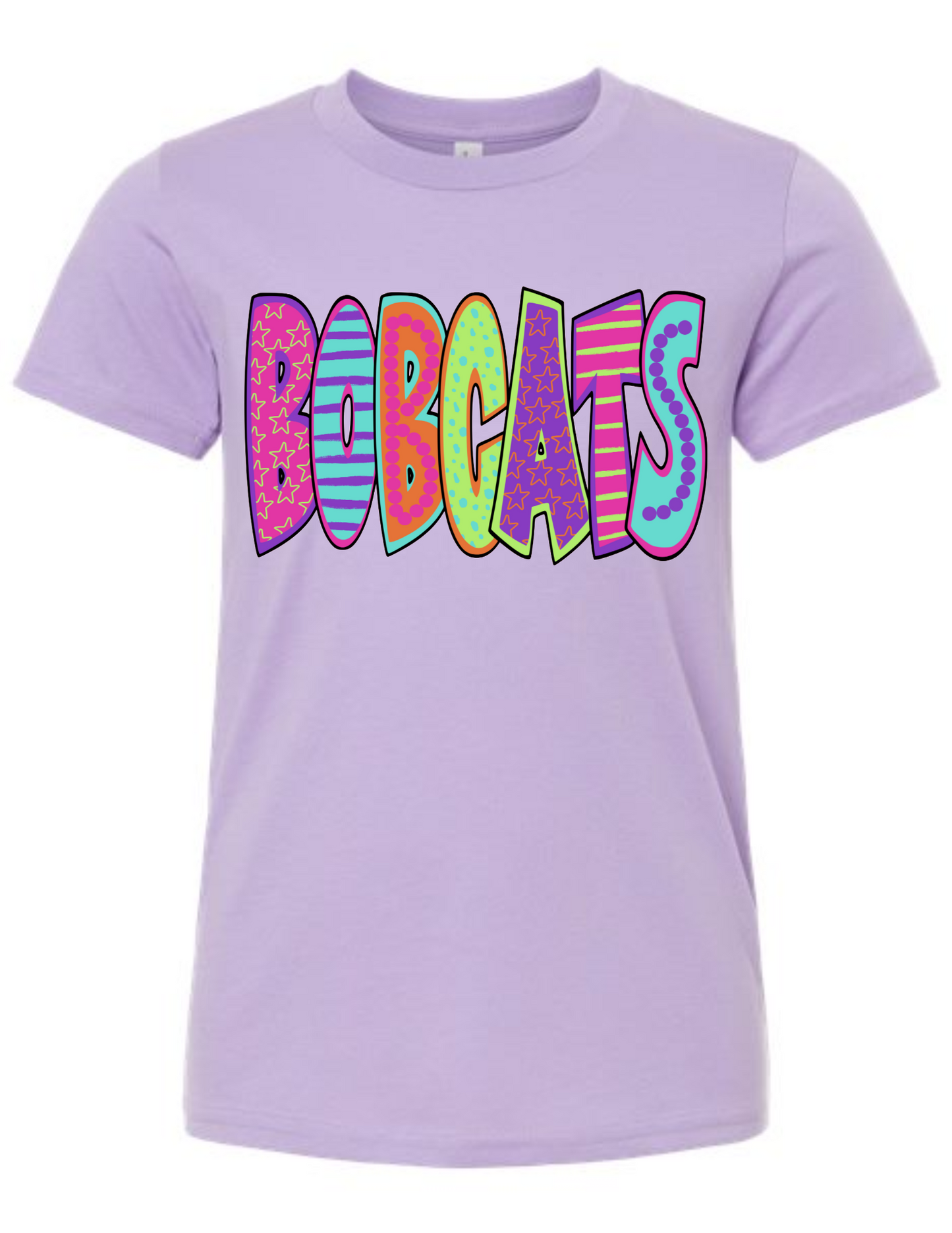 Bobcat Multi Color Bubble Letters