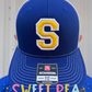 Single Letter 3D Puff Embroidery Hat (Gold/White)