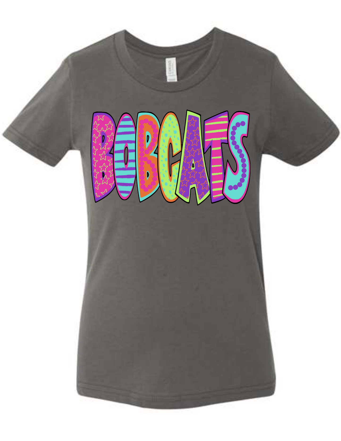 Bobcat Multi Color Bubble Letters