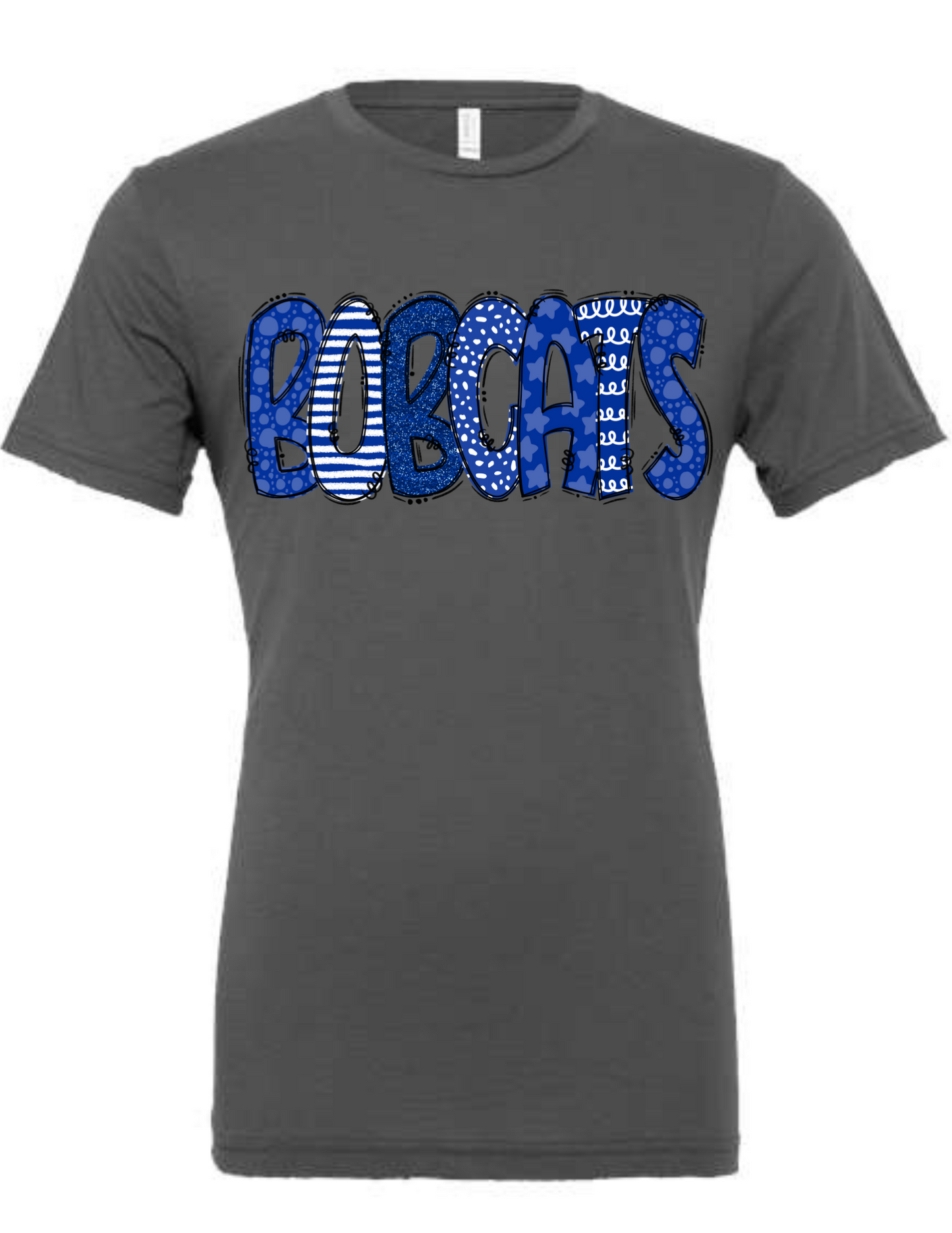 Bobcat Blue Bubble Letters