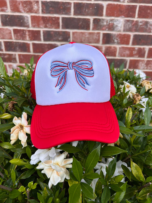 Patriotic Striped Bow Hat