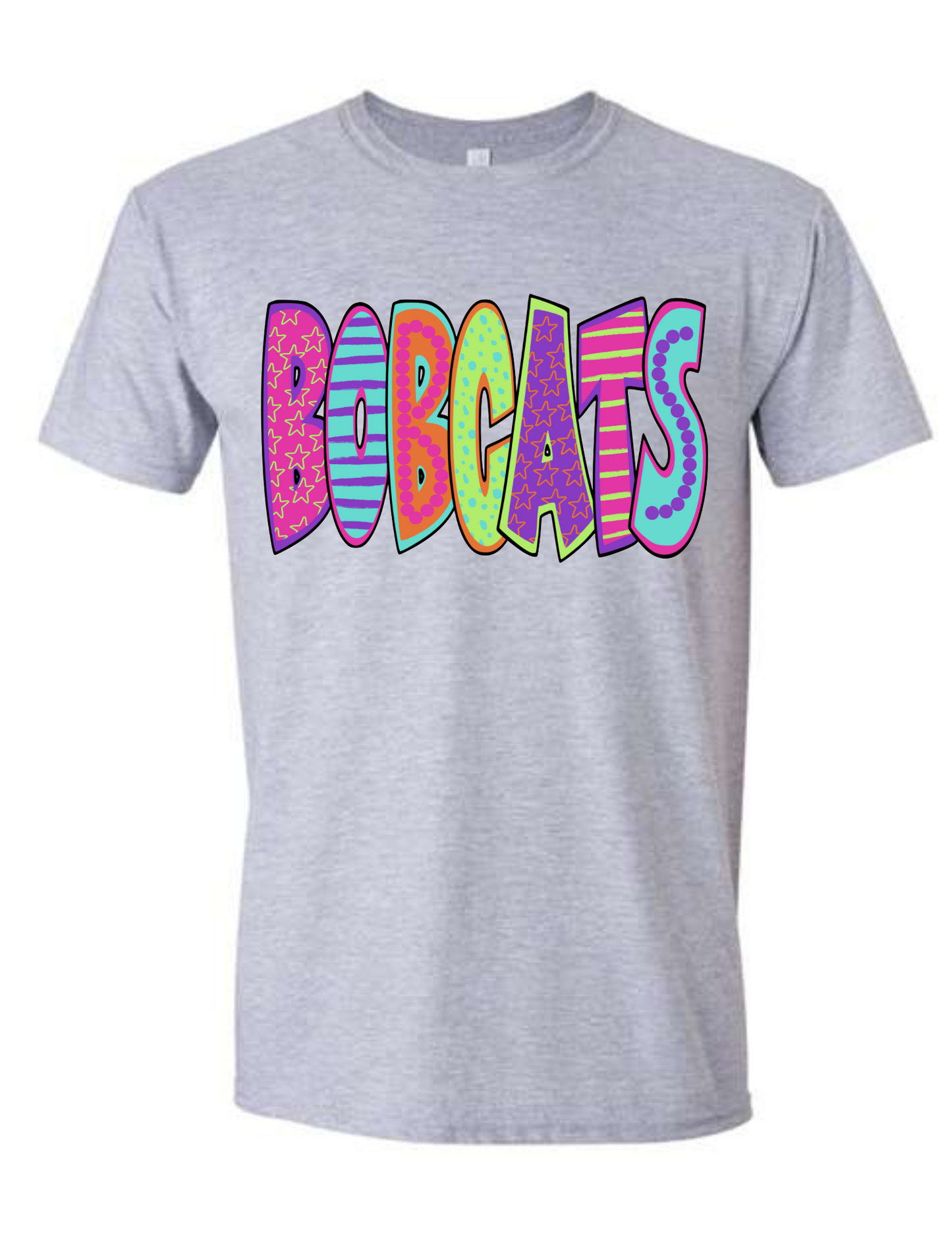 Bobcat Multi Color Bubble Letters