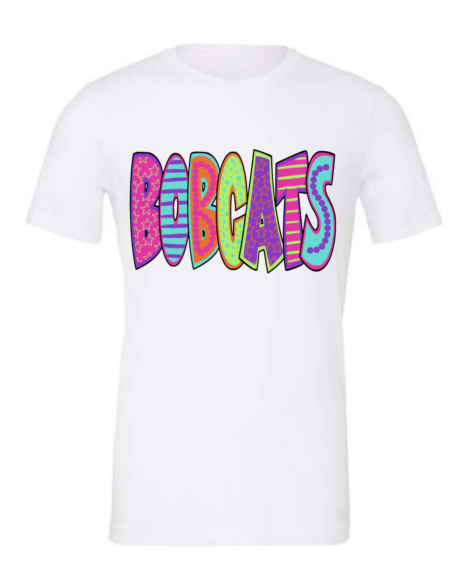 Bobcat Multi Color Bubble Letters