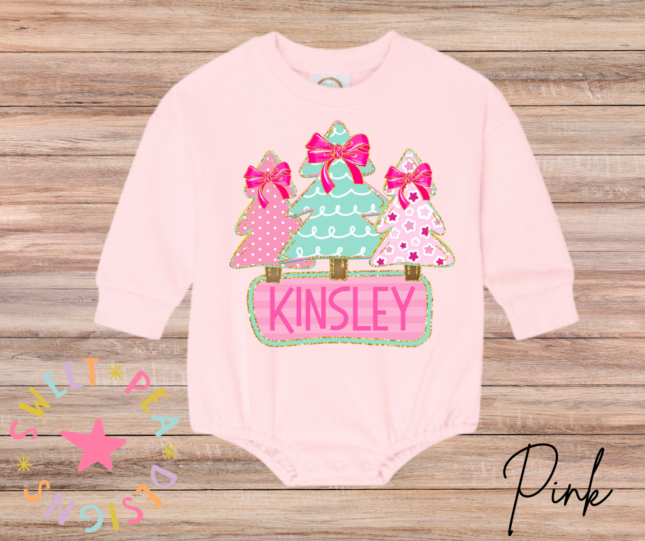 Personalized Pink Christmas Tree Tee (Infant)