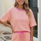 Striped Boxy Tee Short Set