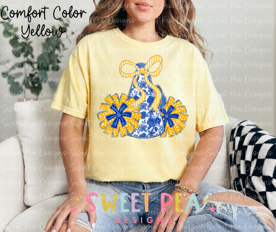 Blue & Gold Floral Cheer