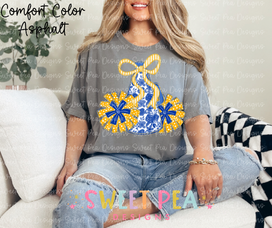 Blue & Gold Floral Cheer