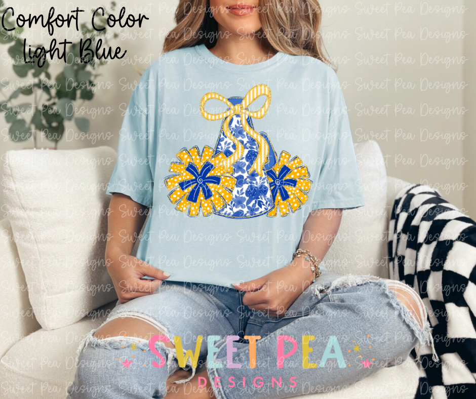 Blue & Gold Floral Cheer