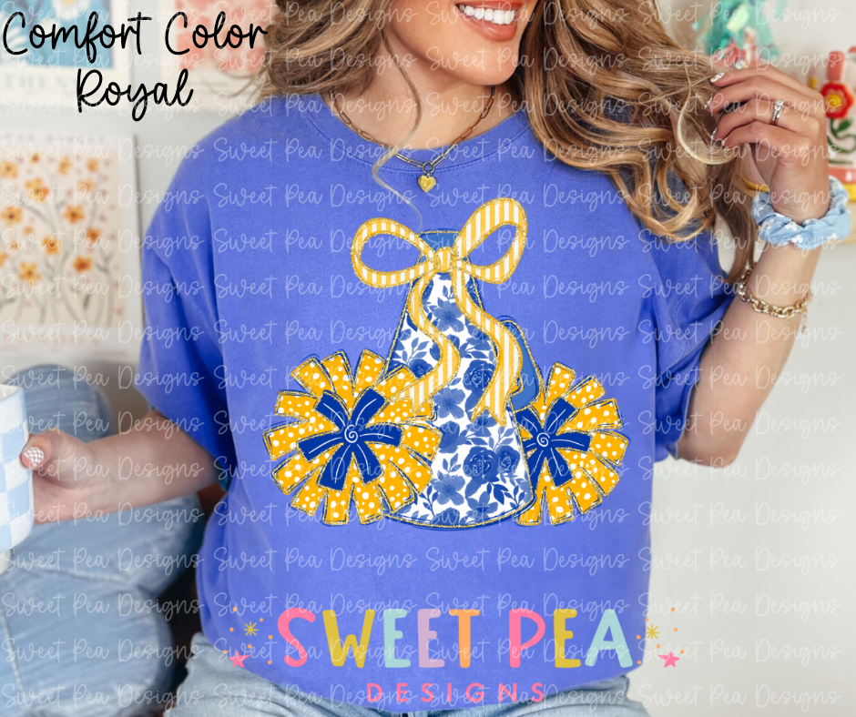 Blue & Gold Floral Cheer