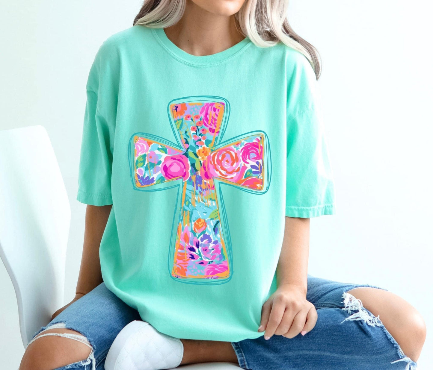 Floral Cross Tee