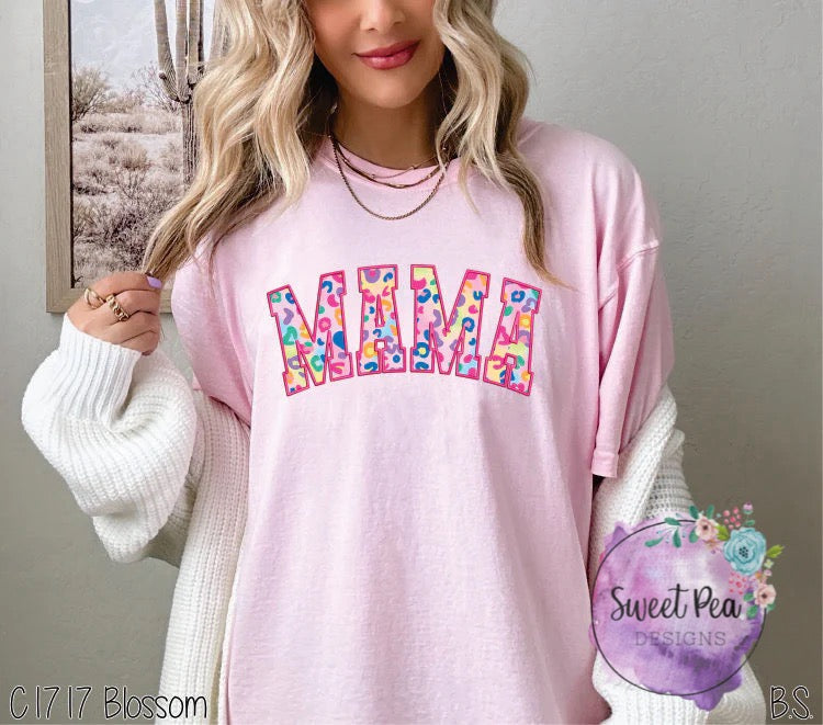 Mama Leopard Comfort Color Shirt