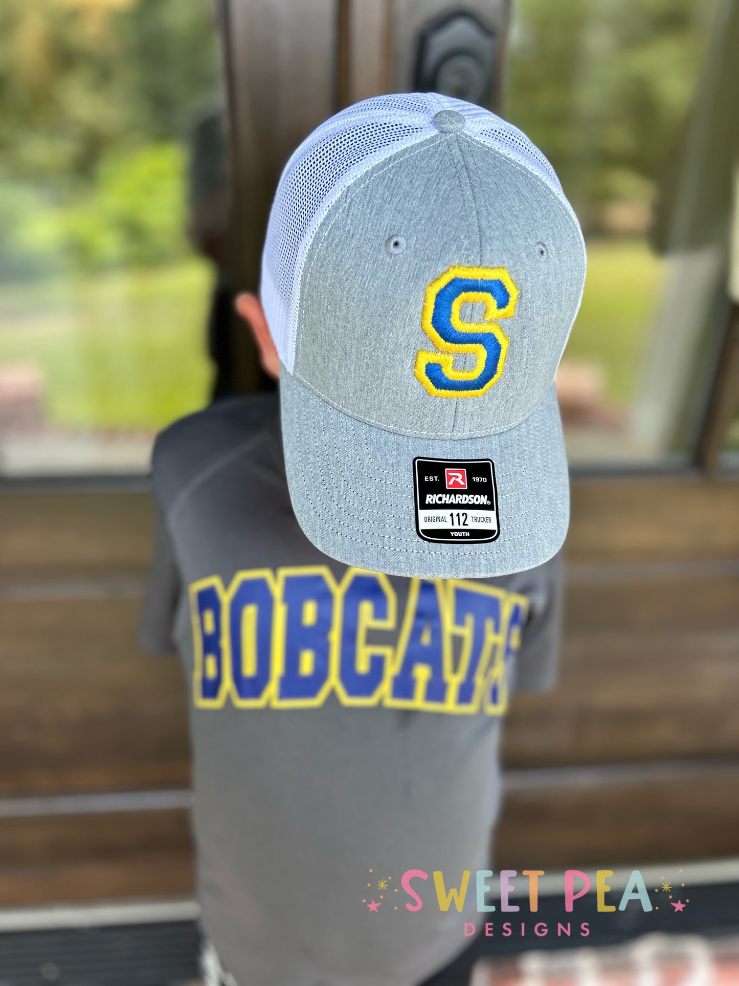 Single Letter 3D Puff Embroidery Hat (Royal/Gold)