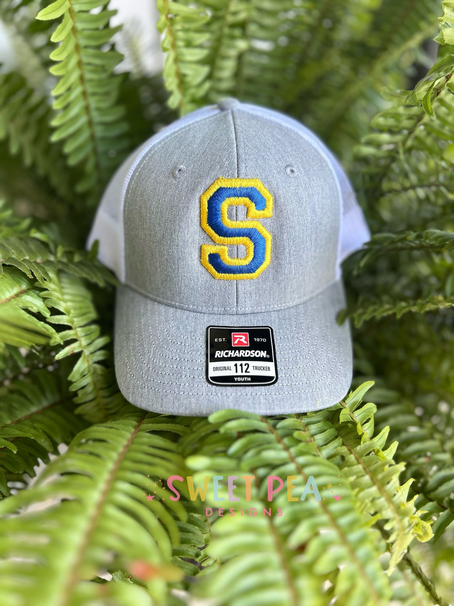 Single Letter 3D Puff Embroidery Hat (Royal/Gold)