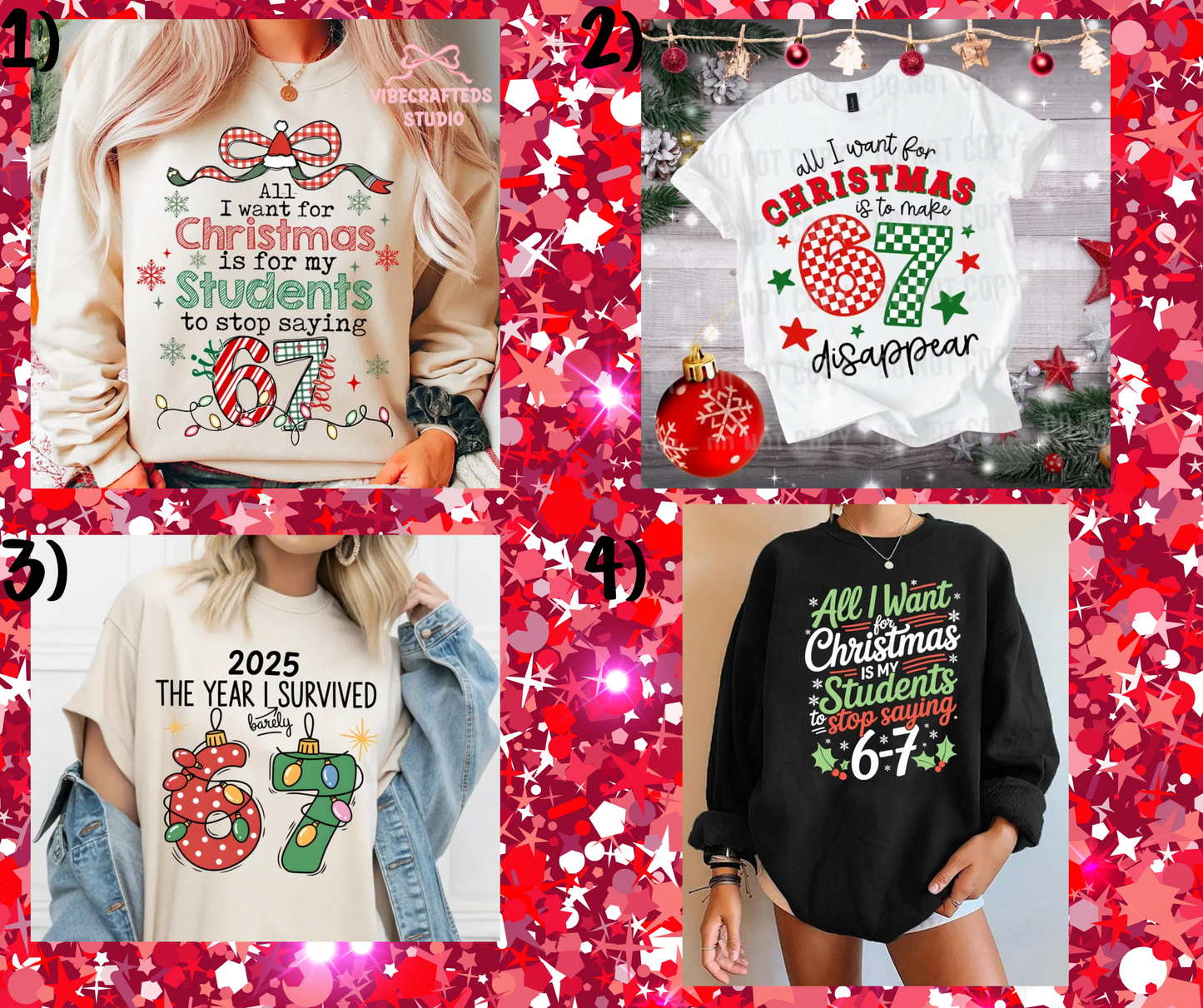 Teacher's Christmas "67" Tees