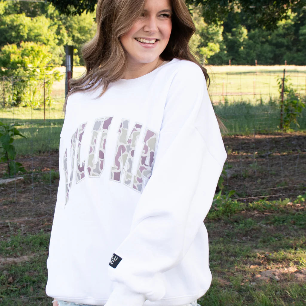 CAMO-9571-WHITE SWEATSHIRT