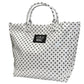 LM-BG-1003 TOTE BAG WHITE/BLACK DOT