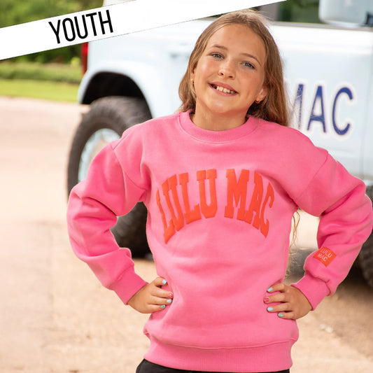 KD-SW-1007 YOUTH PINK/ORANGE PUFF SWEATSHIRT