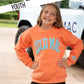 KD-SW-1007 YOUTH ORANGE/BLUE PUFF SWEATSHIRT
